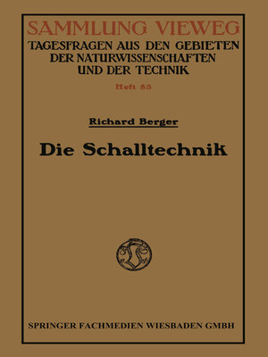 cover image of Die Schalltechnik